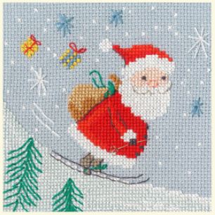 click here to view larger image of Delivery by Skis - Christmas Cards Collection (counted cross stitch kit)