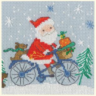 click here to view larger image of Delivery by Bike - Christmas Cards Collection (counted cross stitch kit)