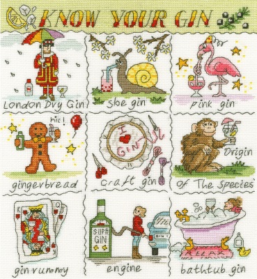 click here to view larger image of Know Your Gin (counted cross stitch kit)