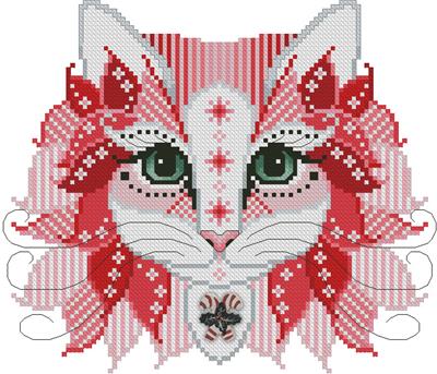 click here to view larger image of Colorful Cats - Candy Cane (chart)