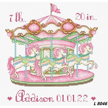 click here to view larger image of Baby Carousel - SLETIL8046 (counted cross stitch kit)