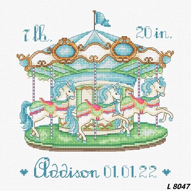 click here to view larger image of Baby Carousel - SLETIL8047 (counted cross stitch kit)