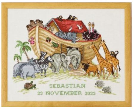 click here to view larger image of Noahs Ark - Birth Announcement (counted cross stitch kit)
