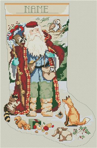 click here to view larger image of Woodland Santa Stocking (chart)