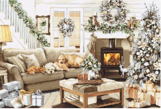 click here to view larger image of Dreaming of a White Christmas (counted cross stitch kit)