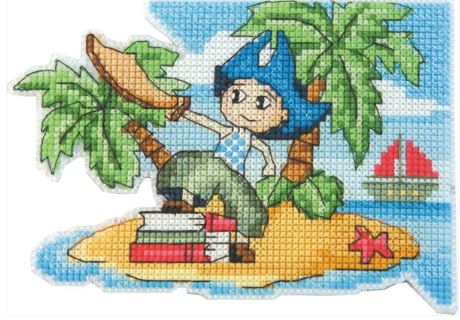 click here to view larger image of Bookmark - Fantasy World Boy (counted cross stitch kit)