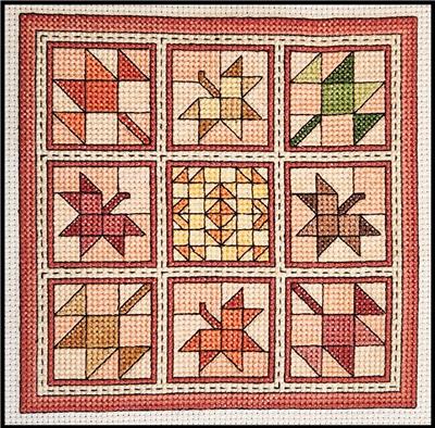click here to view larger image of Quilt Blocks 16 - Autumn Leaves (chart)