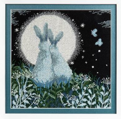 click here to view larger image of Moon Hares (counted cross stitch kit)