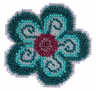 click here to view larger image of Aqua Flower (2022) (counted cross stitch kit)