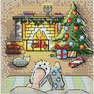 click here to view larger image of Fireplace (counted cross stitch kit)