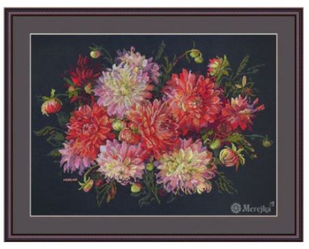 click here to view larger image of Dahlias (counted cross stitch kit)