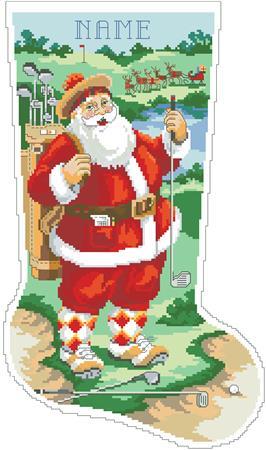 click here to view larger image of Golfing Santa Stocking (chart)