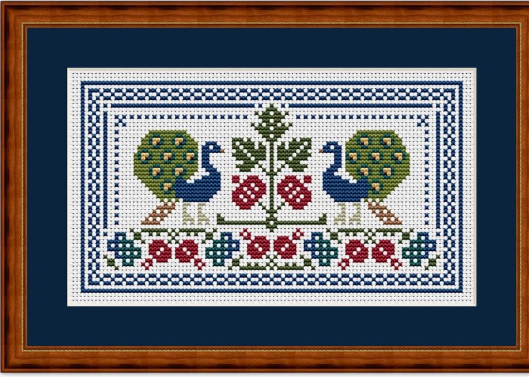 click here to view larger image of Peacock and Pomegranates (chart)