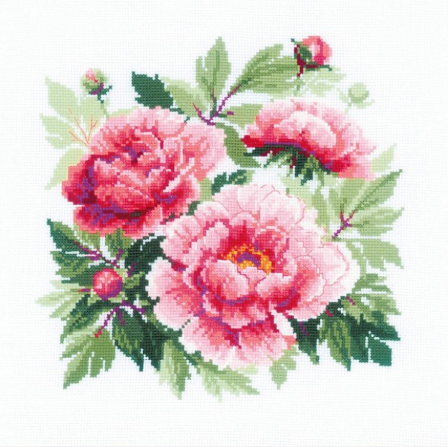 click here to view larger image of Tree Peony (counted cross stitch kit)