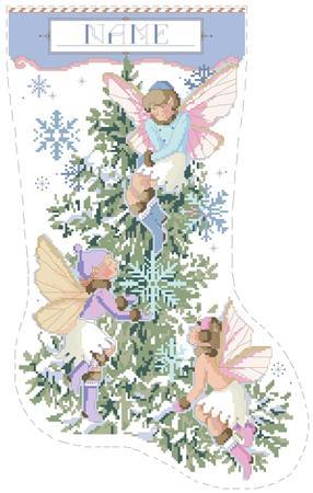 click here to view larger image of Fairies Christmas Stocking (chart)
