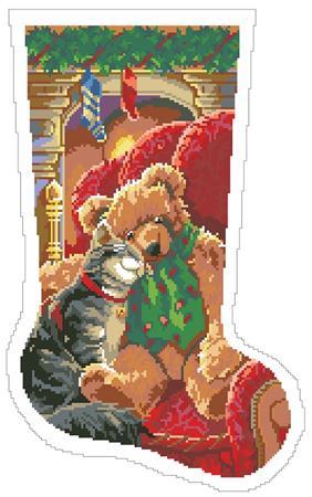 click here to view larger image of Christmas Cuddles Stocking (chart)