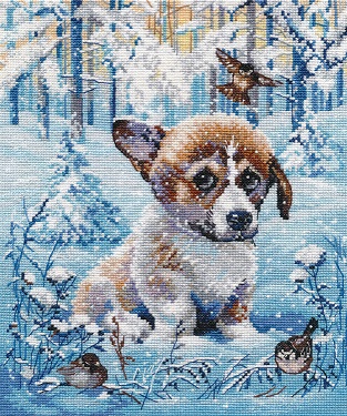 click here to view larger image of Snow Puppy (counted cross stitch kit)