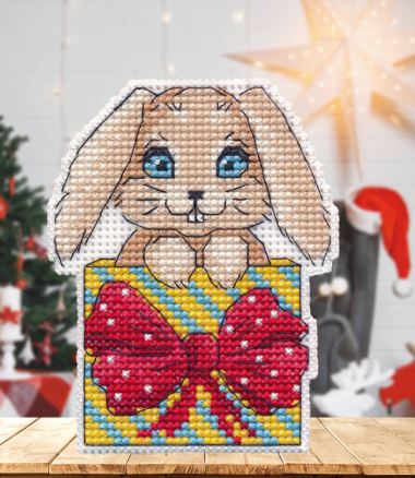click here to view larger image of Fluffy Gift   (counted cross stitch kit)