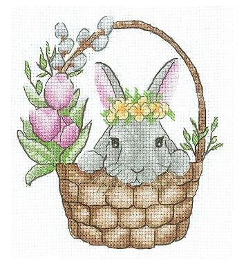 Spring Rabbit - click here for more details about counted cross stitch kit