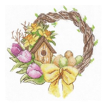 click here to view larger image of Spring Wreath (counted cross stitch kit)