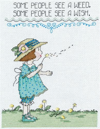 Weed or Wish - Mary Engelbreit - click here for more details about counted cross stitch kit