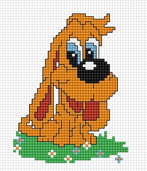 click here to view larger image of Puppy - B088L (counted cross stitch kit)