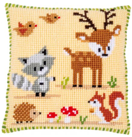 click here to view larger image of Forest Animals I Cushion (needlepoint kit)