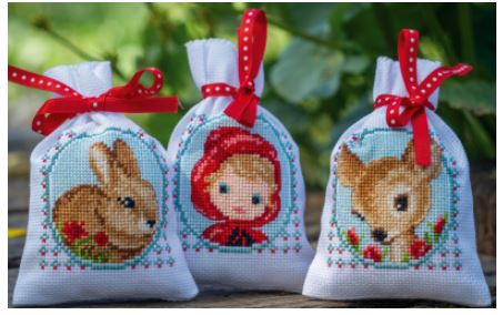 click here to view larger image of Fairy Tale - Set of 3 Bags (counted cross stitch kit)