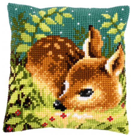 click here to view larger image of Deer in the Grass Cushion (needlepoint kit)