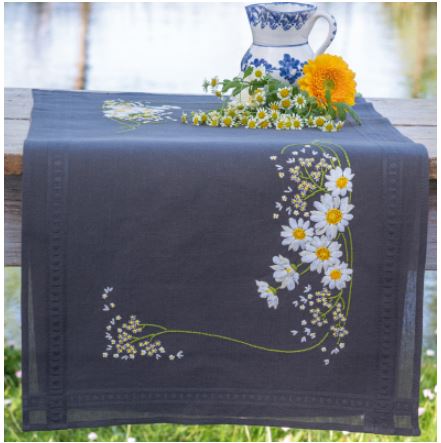 click here to view larger image of Daisies Table Runner (counted cross stitch kit)