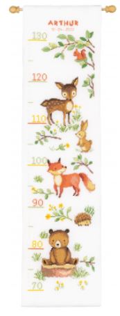 click here to view larger image of Forest Animals - Birth Announcement - Height Chart (counted cross stitch kit)