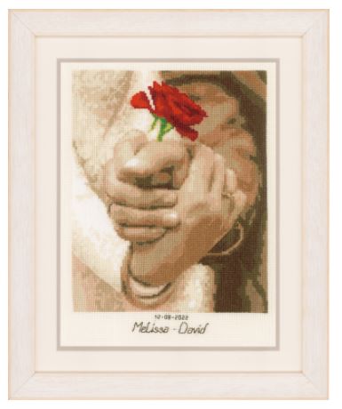 click here to view larger image of Wedding Rose Wedding Announcement (counted cross stitch kit)