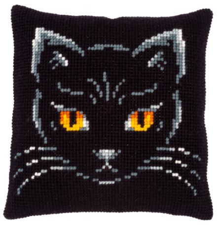 click here to view larger image of Black Cat Cushion (needlepoint kit)