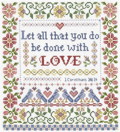 click here to view larger image of With Love - Sandra Cozzolino (counted cross stitch kit)