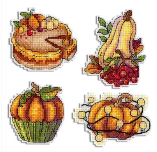 click here to view larger image of Pumpkin Platter 2 Magnet (counted cross stitch kit)