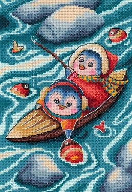 click here to view larger image of On a Fishing Trip (counted cross stitch kit)