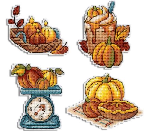 click here to view larger image of Pumpkin Platter 1 Magnet (counted cross stitch kit)