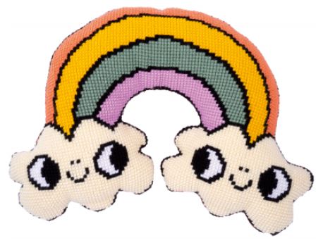 click here to view larger image of Rainbow Shaped Cushion (counted cross stitch kit)