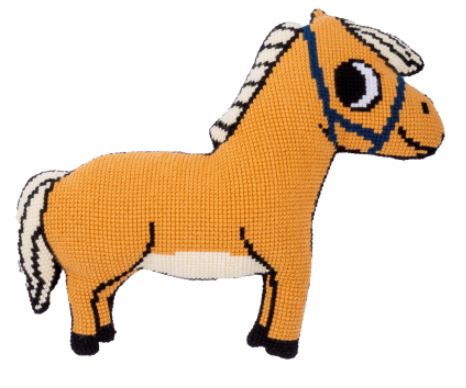 click here to view larger image of Pony Shaped Cushion (counted cross stitch kit)
