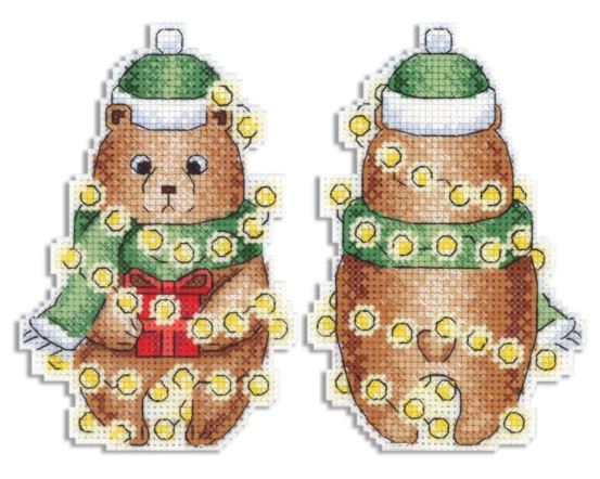 click here to view larger image of Christmas Bear   (counted cross stitch kit)