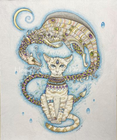 click here to view larger image of Bastet and the Dragon - Delights Fantasy Art (chart)