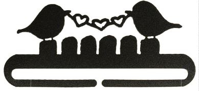 click here to view larger image of Love Birds Split Bottom - Charcoal 6in (accessory)
