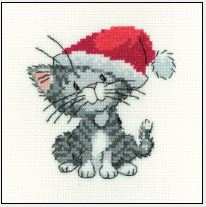 click here to view larger image of Silver Tabby Christmas Kitten (chart)