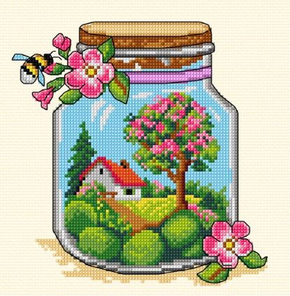 click here to view larger image of Spring Jar (counted cross stitch kit)