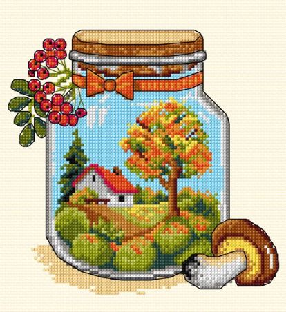 click here to view larger image of Autumn Jar (counted cross stitch kit)