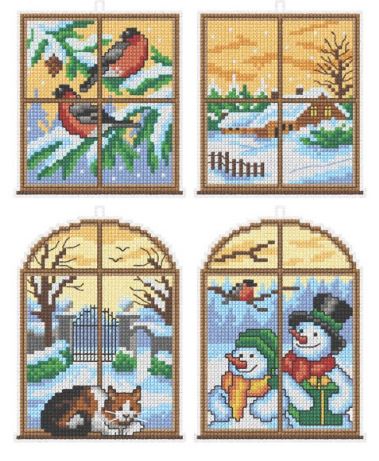 click here to view larger image of Winter Windows (counted cross stitch kit)