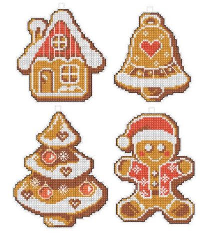click here to view larger image of Christmas Gingerbreads (counted cross stitch kit)