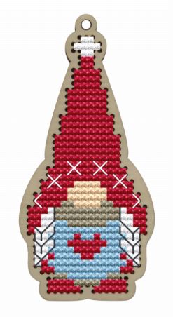 click here to view larger image of Gnome with Red Heart (counted cross stitch kit)