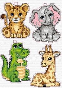 click here to view larger image of Cute Animals (counted cross stitch kit)