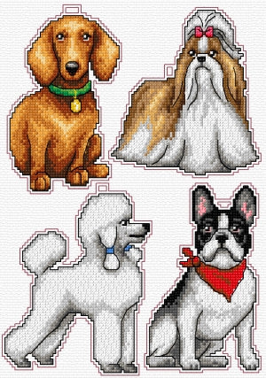 click here to view larger image of Dogs (counted cross stitch kit)